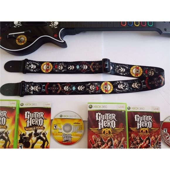 Xbox 360 Guitar Hero Wireless Gibson Les Paul Guitar - 4 Games - Bundle - Picture 3 of 10